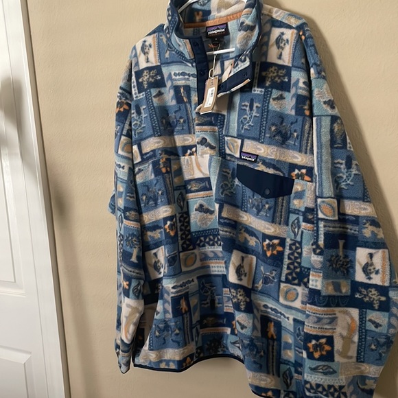 Patagonia mens Galapagos archipelago pigeon blue synchilla sea critters RARE - Picture 2 of 7